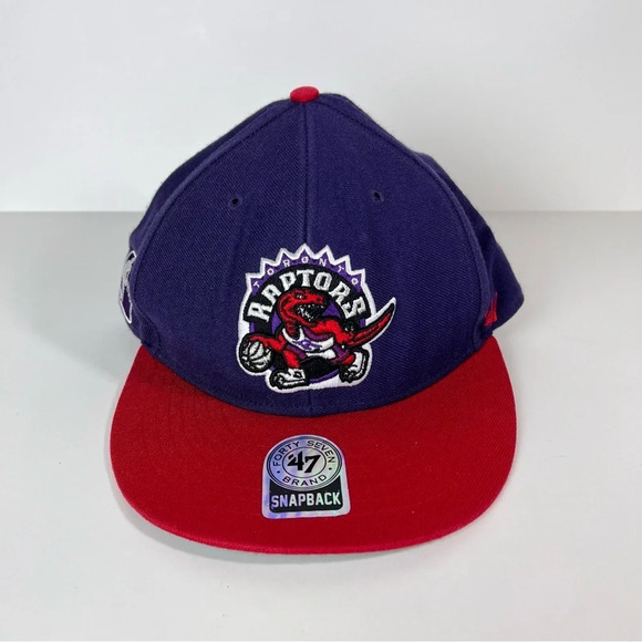 Toronto Raptors Hat 47 Brand Hardwood Classics NBA One Size Purple Red Embroider - Picture 1 of 10